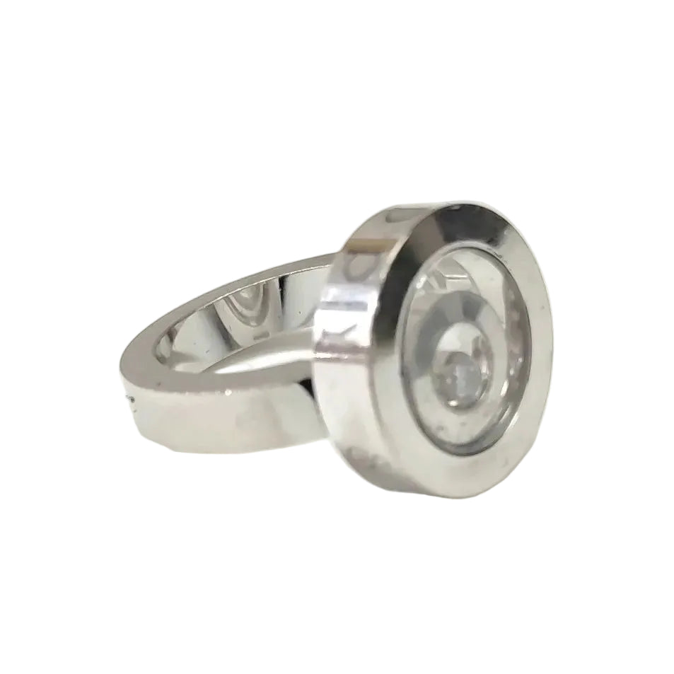CHOPARD "Happy Spirit" Solitaire Ring in White Gold with Diamonds