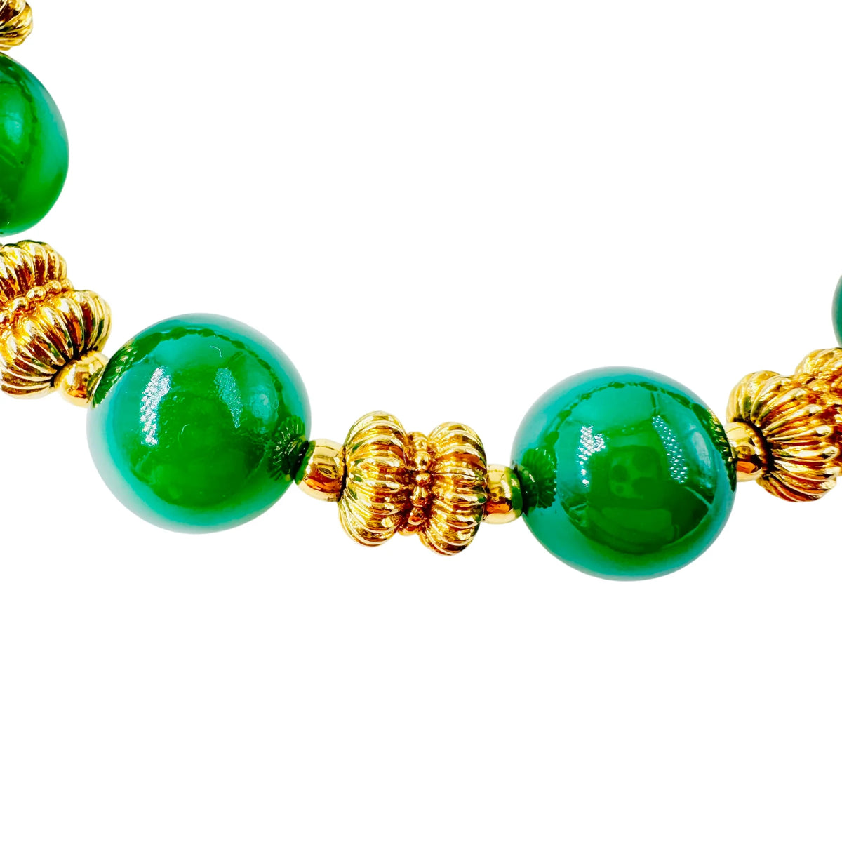 Bracelet O.J. PERRIN en or jaune et chrysoprases