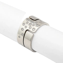 DINH VAN "Seventies" Band Ring in White Gold and Diamonds
