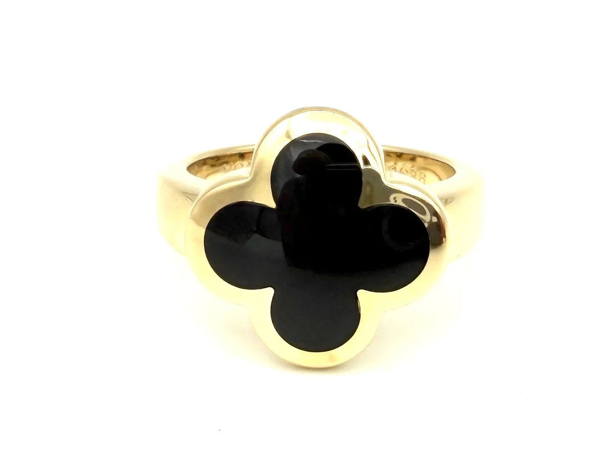 VAN CLEEF & ARPELS "Pure Alhambra" Ring in yellow gold and Onyx