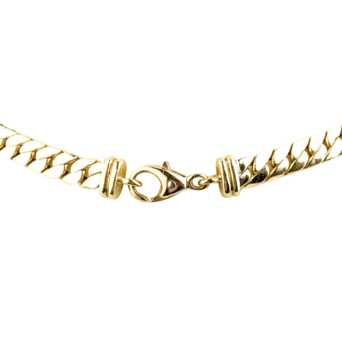 Yellow Gold Link Necklace with Diamonds