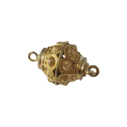 Rare antique Cannetille rose gold sphere pendant clasp