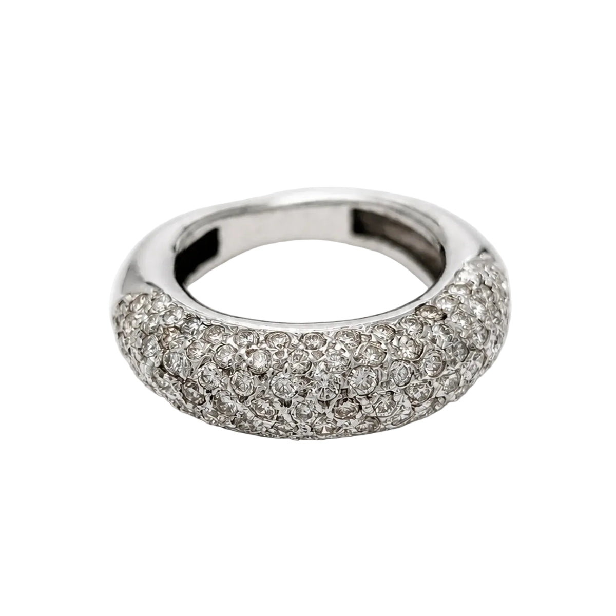 White Gold and Diamond Bangle Ring