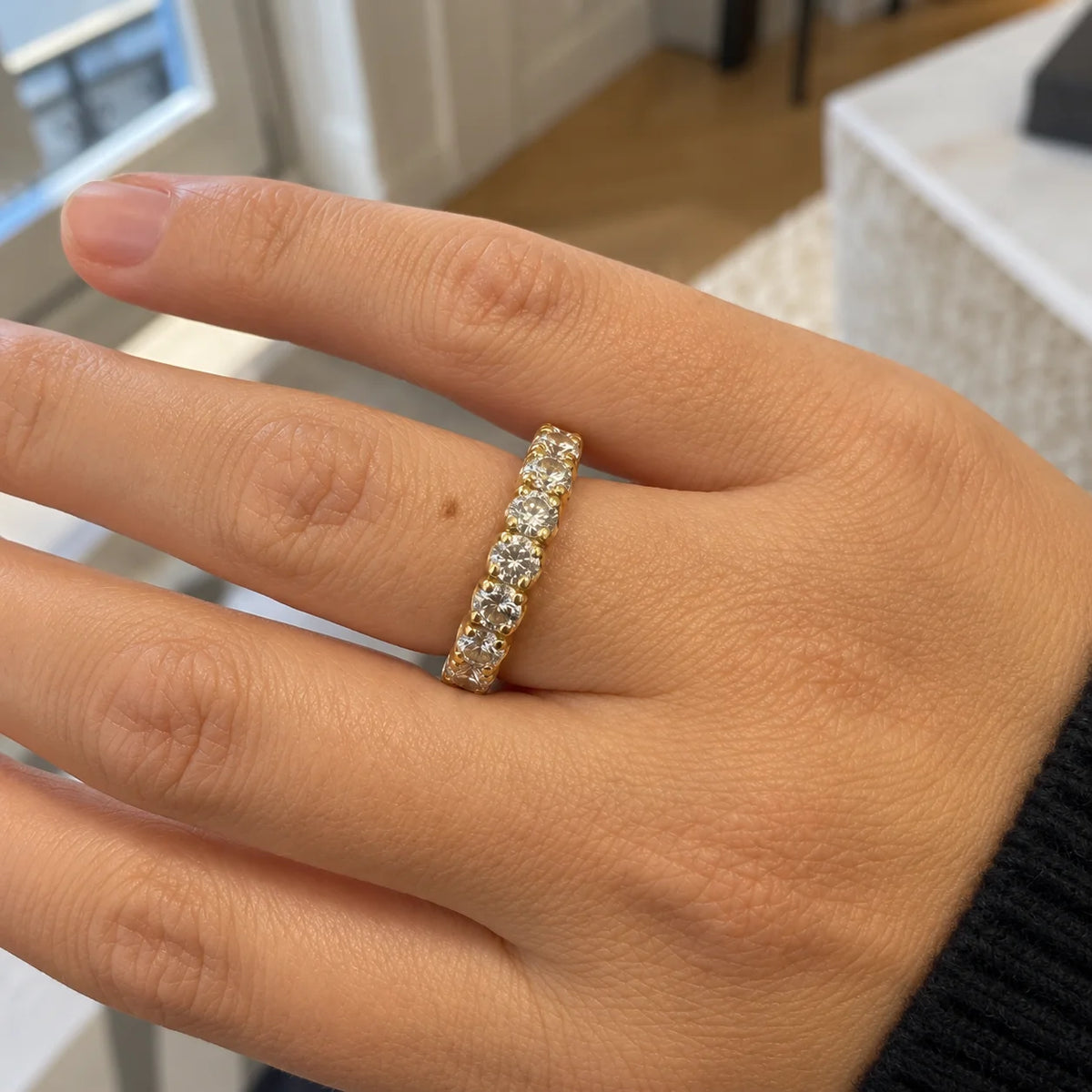 Yellow Gold and Diamond Wedding Band