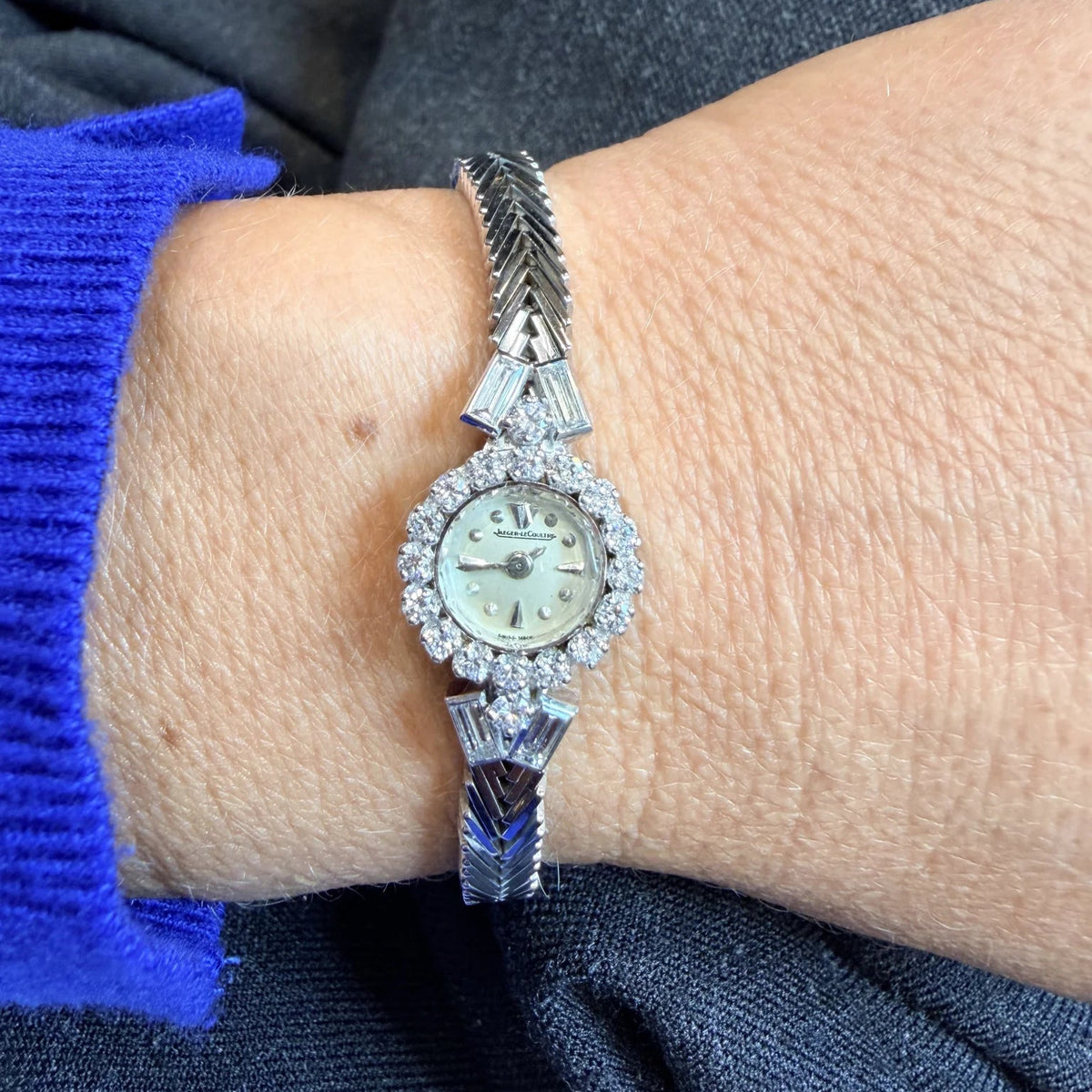 Montre JAEGER-LECOULTRE en or blanc et diamants
