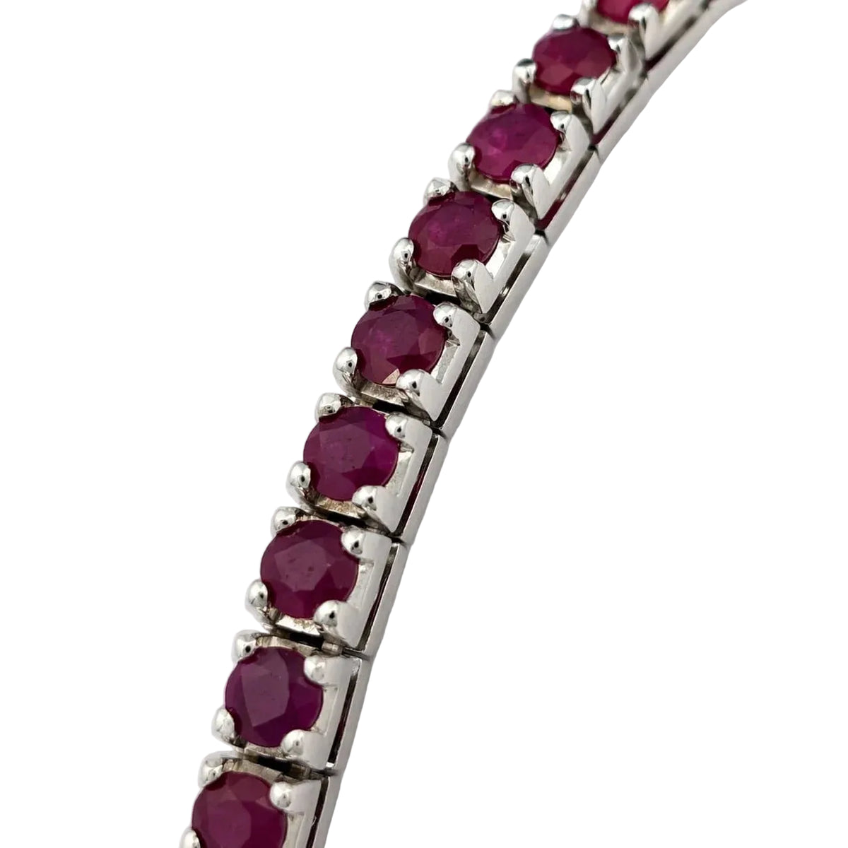 "Ligne" Bracelet in White Gold and Rubies