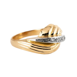 "Dôme" Ring in White Gold, Rose Gold, and Diamonds
