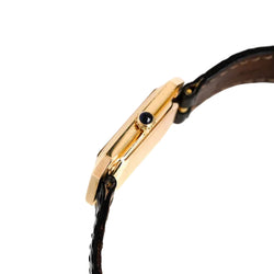 CARTIER "Cristallor" watch in yellow gold, rose gold, and leather