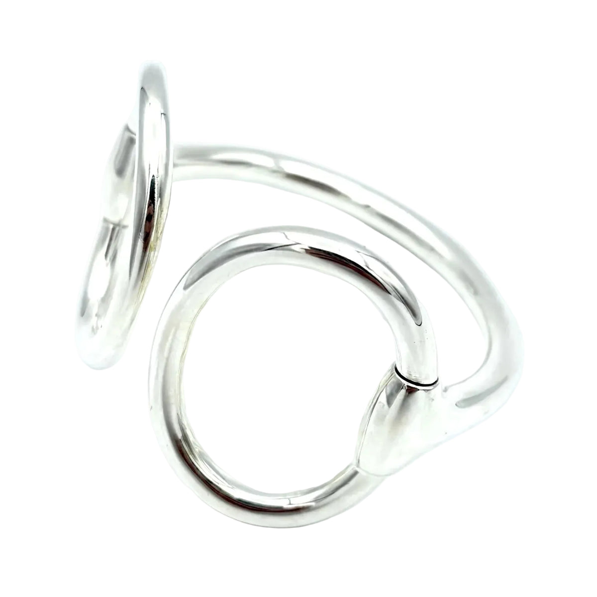 HERMÈS "Nausicaa" GM Silver Bangle Bracelet