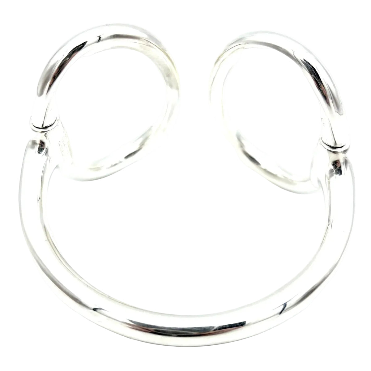 HERMÈS "Nausicaa" GM Silver Bangle Bracelet
