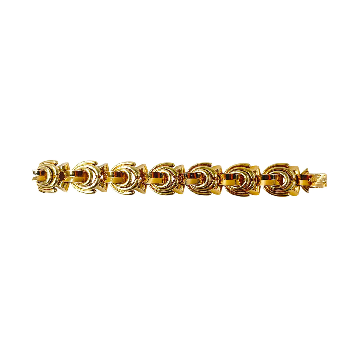 Yellow gold Tank bracelet with geometric-shaped links
