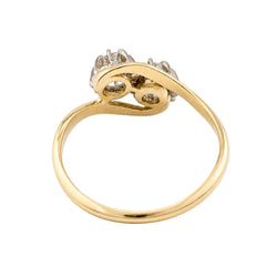 "Toi & Moi" Ring in White gold, Yellow gold, and Diamonds