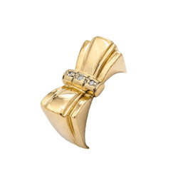 Yellow Gold and Diamond Tank Ring