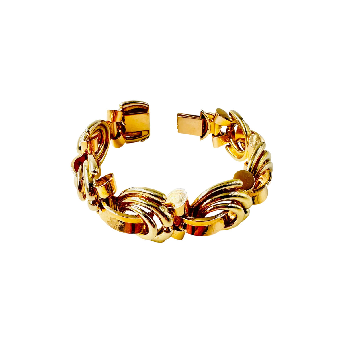 Yellow gold Tank bracelet with geometric-shaped links