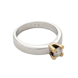 Solitaire Ring in White gold, Yellow gold, and Diamond