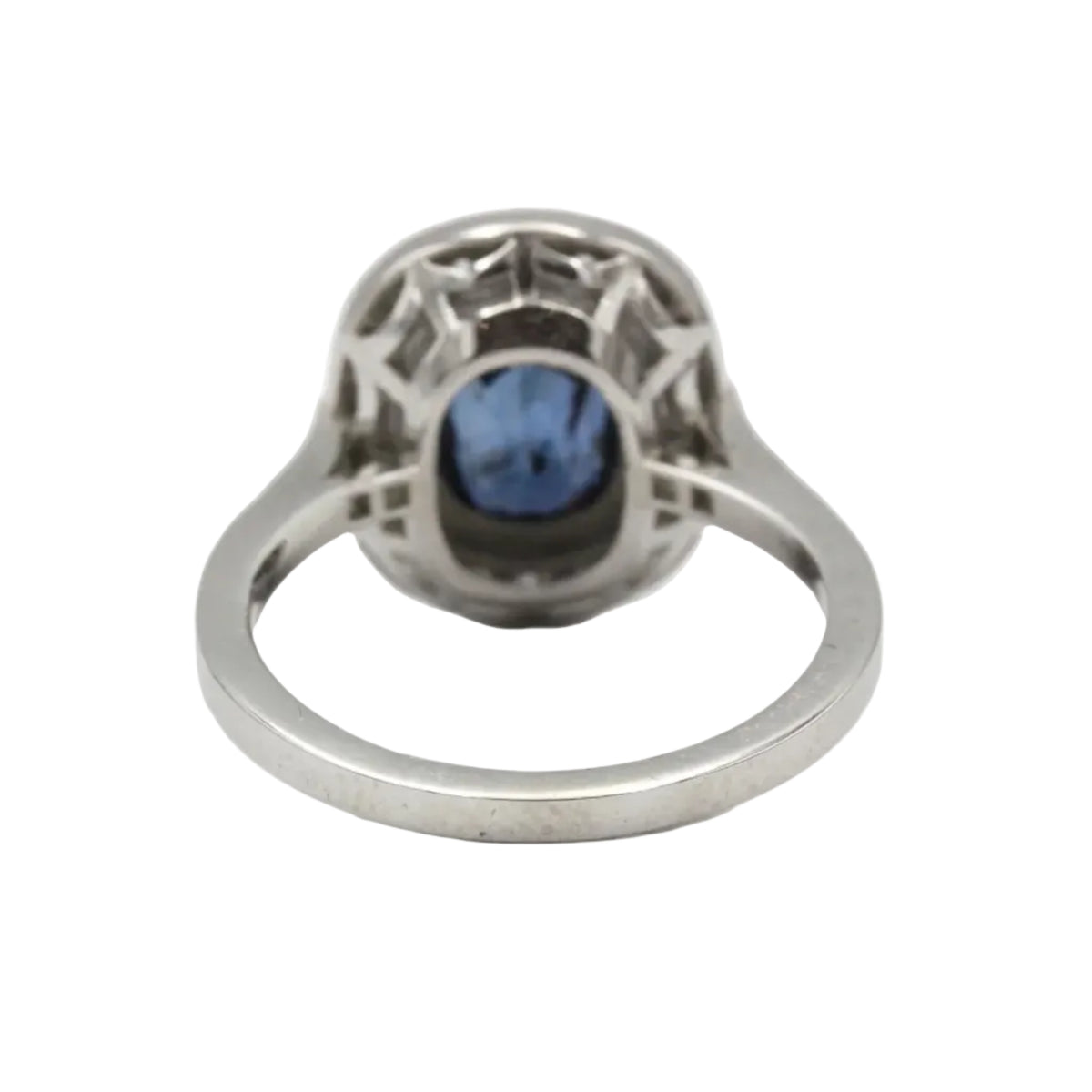 Entourage Ring in Platinum, Sapphire, and Diamonds