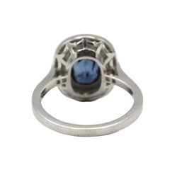 Entourage Ring in Platinum, Sapphire, and Diamonds
