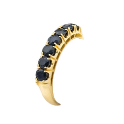 Yellow Gold Wedding Band with Sapphires