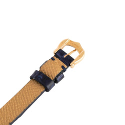 CARTIER "Tank Louis Cartier Mini" watch in yellow gold, stainless steel, and leather