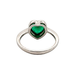 White Gold Solitaire Ring with an Emerald