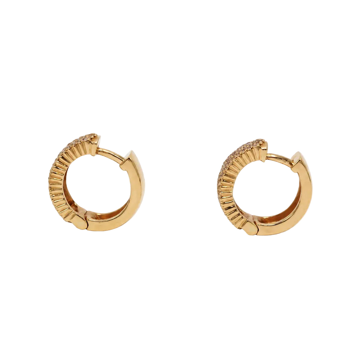 Rose Gold and Diamond Hoop Earrings