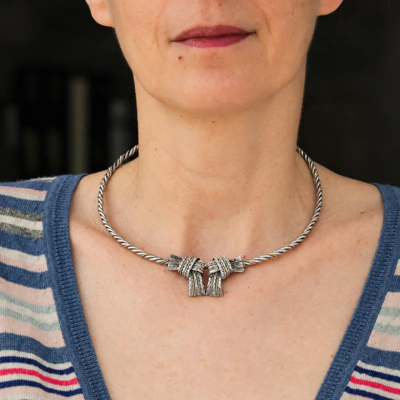 HERMÈS Necklace in Yellow Gold and Silver