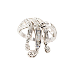 "Rubans" Ring in White Gold and Diamonds