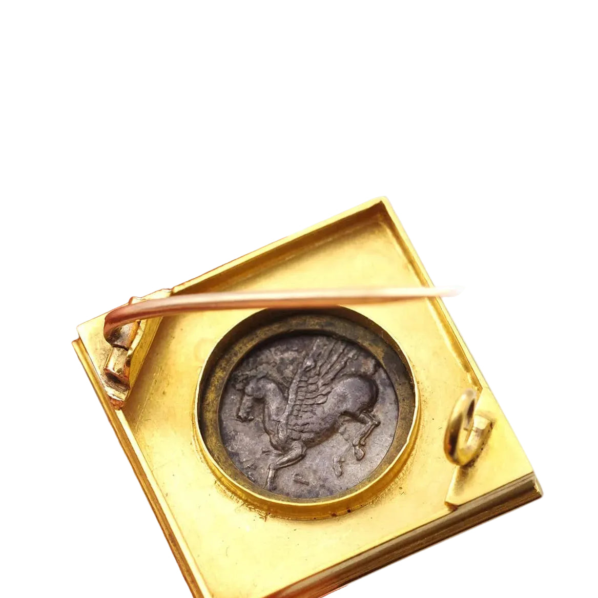 Yellow Gold and Silver Brooch