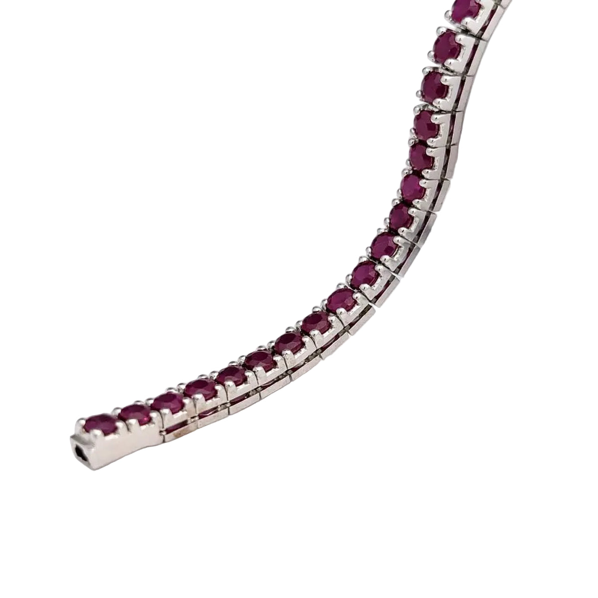 "Ligne" Bracelet in White Gold and Rubies