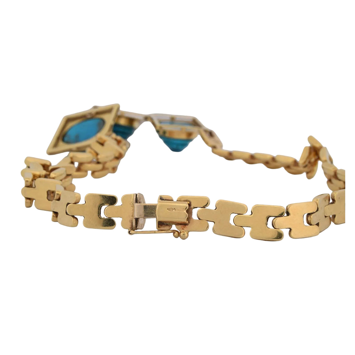 Yellow Gold and Turquoise Plastron Necklace