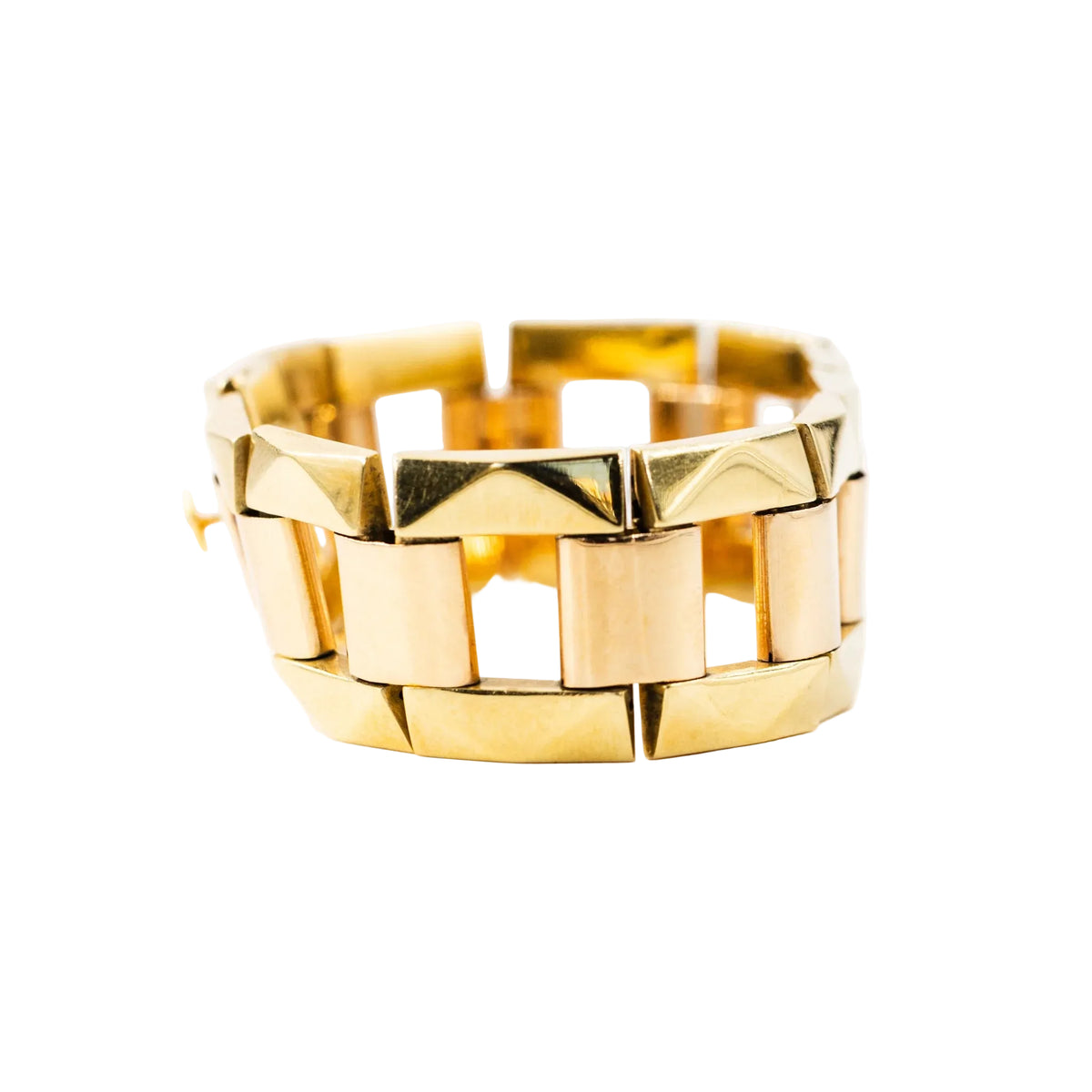 Yellow gold link bracelet