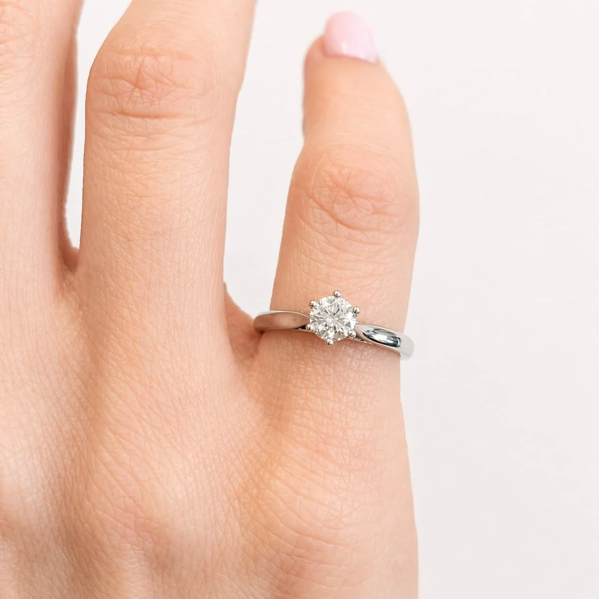 White Gold Solitaire Ring with a Diamond
