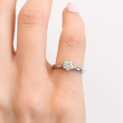 White Gold Solitaire Ring with a Diamond