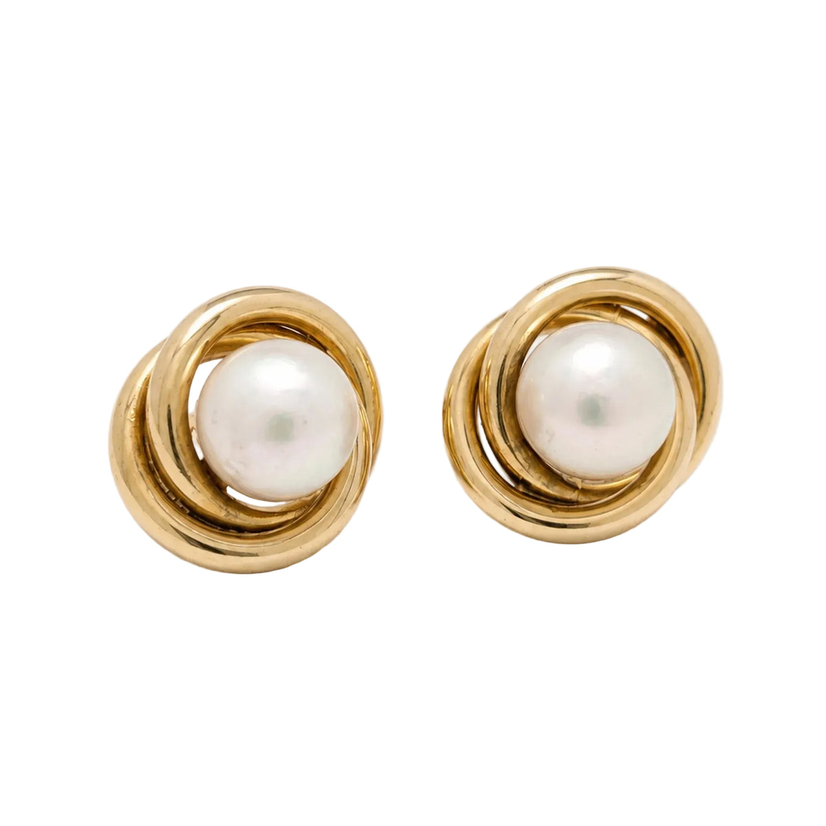 Yellow Gold Earrings with Pearls