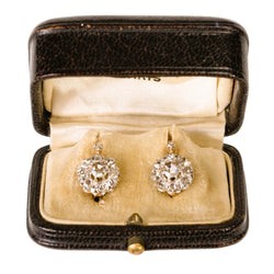 Rose gold, Platinum, and Diamond Lever-back Earrings