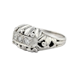 White Gold and Diamond Dome Ring