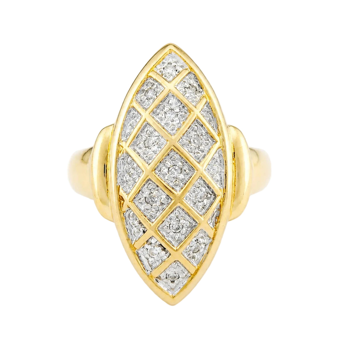 Marquise Ring in Yellow Gold and Diamonds