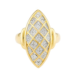 Marquise Ring in Yellow Gold and Diamonds