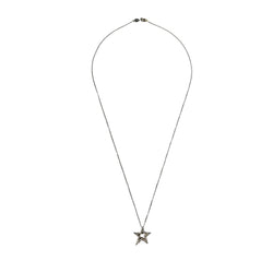 White Gold Star Pendant Necklace with Diamonds