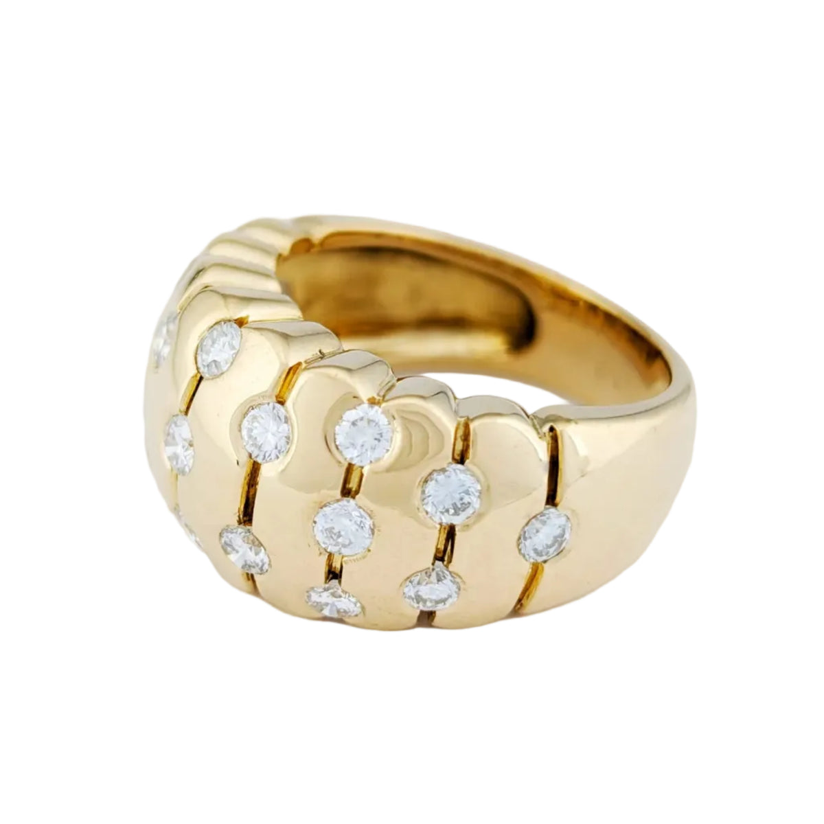 Yellow Gold and Diamond Dome Ring