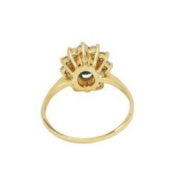 Marguerite Ring in Yellow Gold, Sapphire, and Diamonds