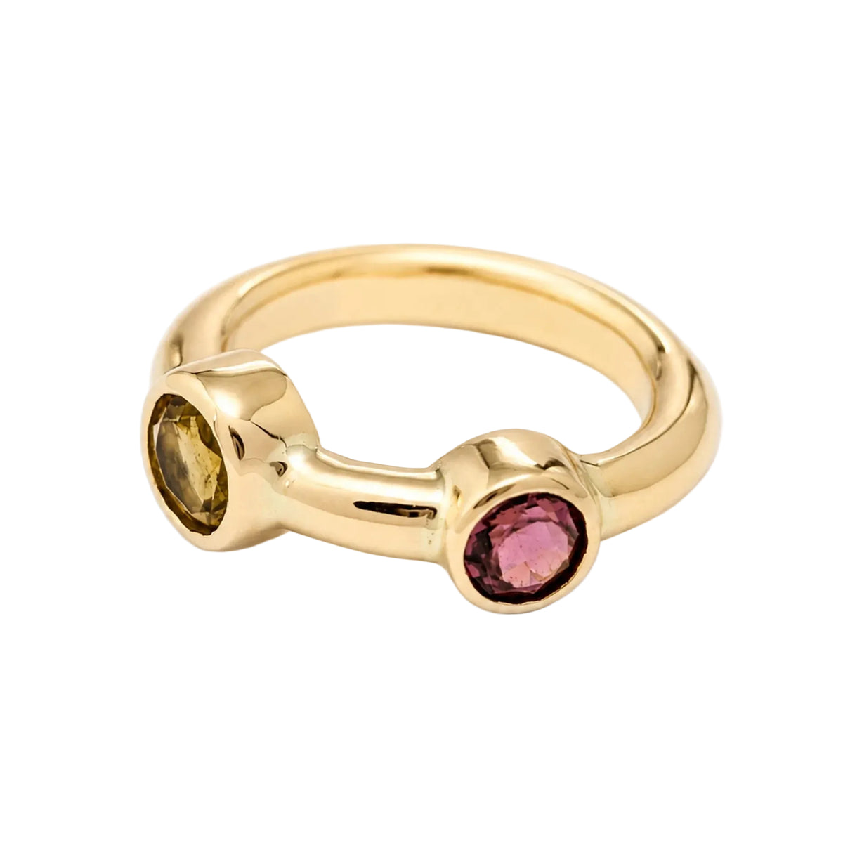"Toi & Moi" Ring in Yellow Gold and Tourmalines