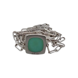 Collier Pendentif DINH VAN Impressions en or blanc et turquoise