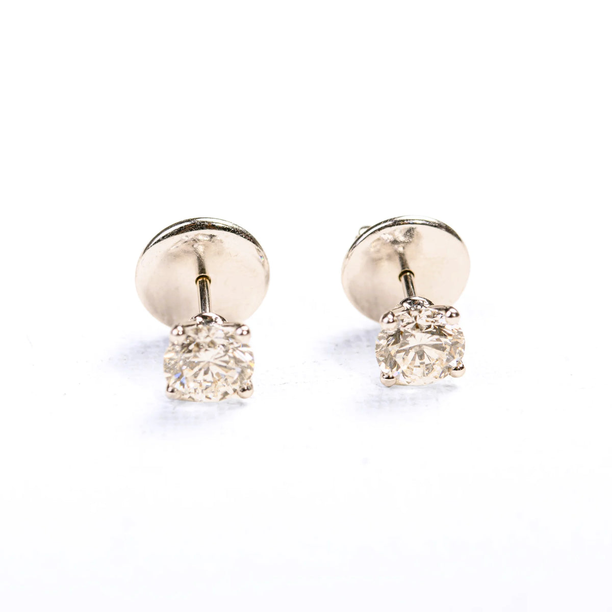 White Gold and Diamond Stud Earrings