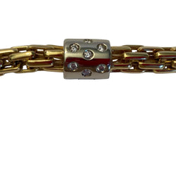 POMELLATO Link Bracelet in white gold, yellow gold, and diamonds