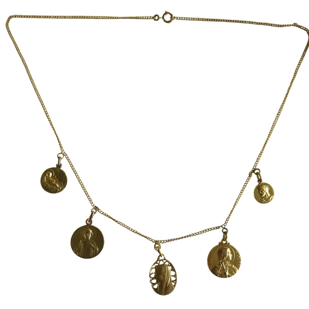 Yellow Gold Necklace with 5 Medals