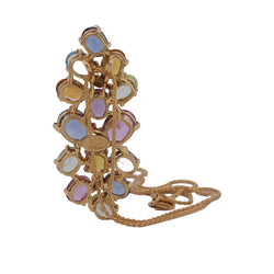 TREA Pendant Necklace in yellow gold, with aquamarine, Topaz, Citrine quartz, Tourmaline, Aventurine, and Diamonds
