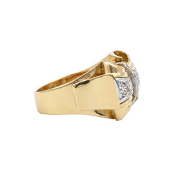 Yellow Gold and Diamond Tank Ring