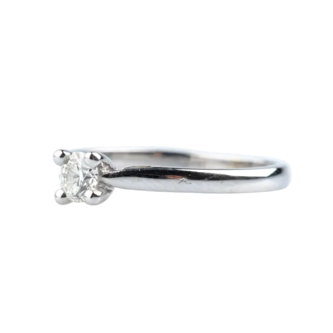 White Gold Solitaire Ring with Diamond