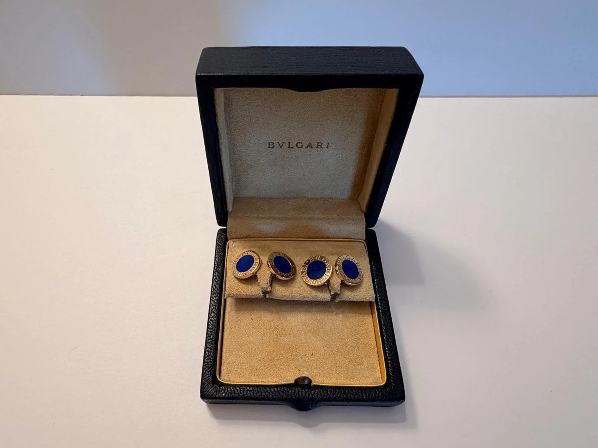 BULGARI cufflinks in yellow gold and Lapis lazuli